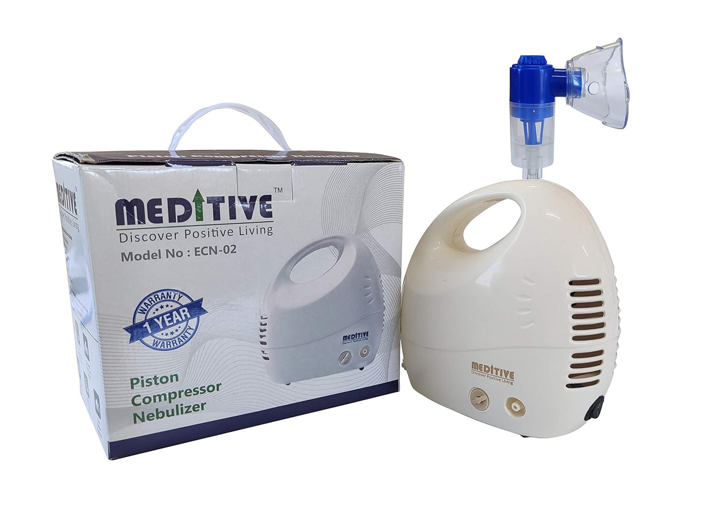 MEDITIVE Respiratory Piston Compressor Nebulizer Inhaler with Handle and All Acc