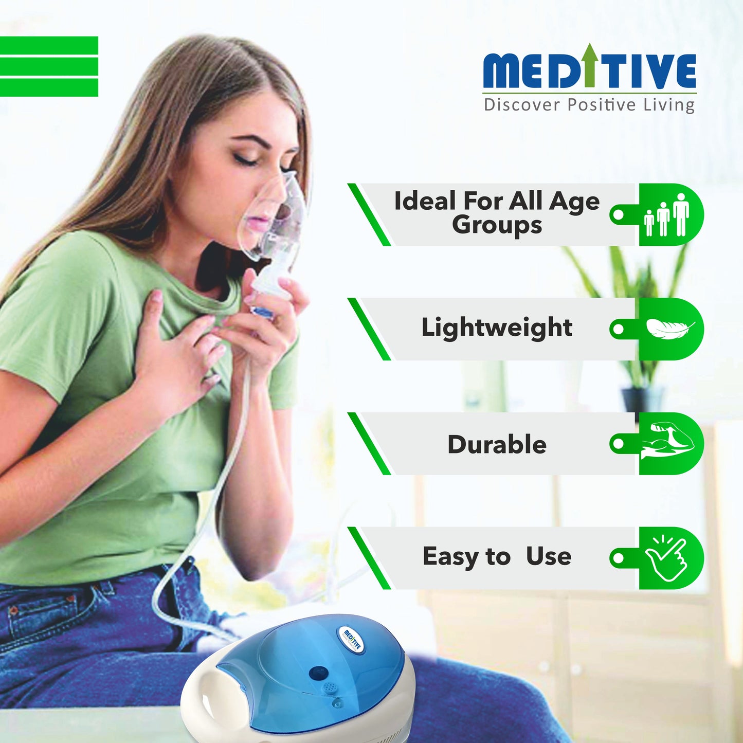 Respiratory Piston Compressor Nebulizer Inhaler for Child and Adult