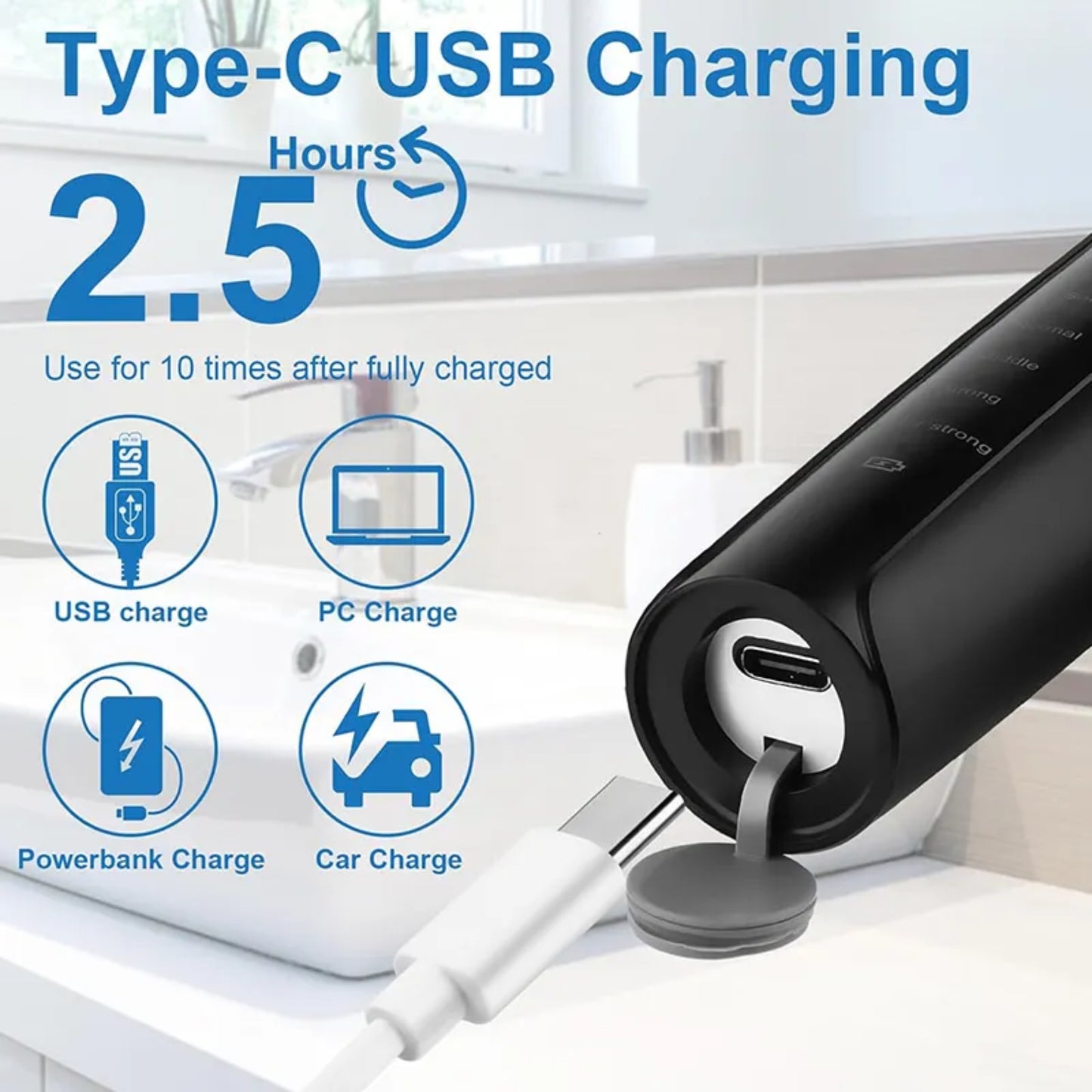 MEDITIVE Tooth Polisher,Teeth Polishing Kit for Daily Cleaning Polishing USB Rechargeable Dental Polisher