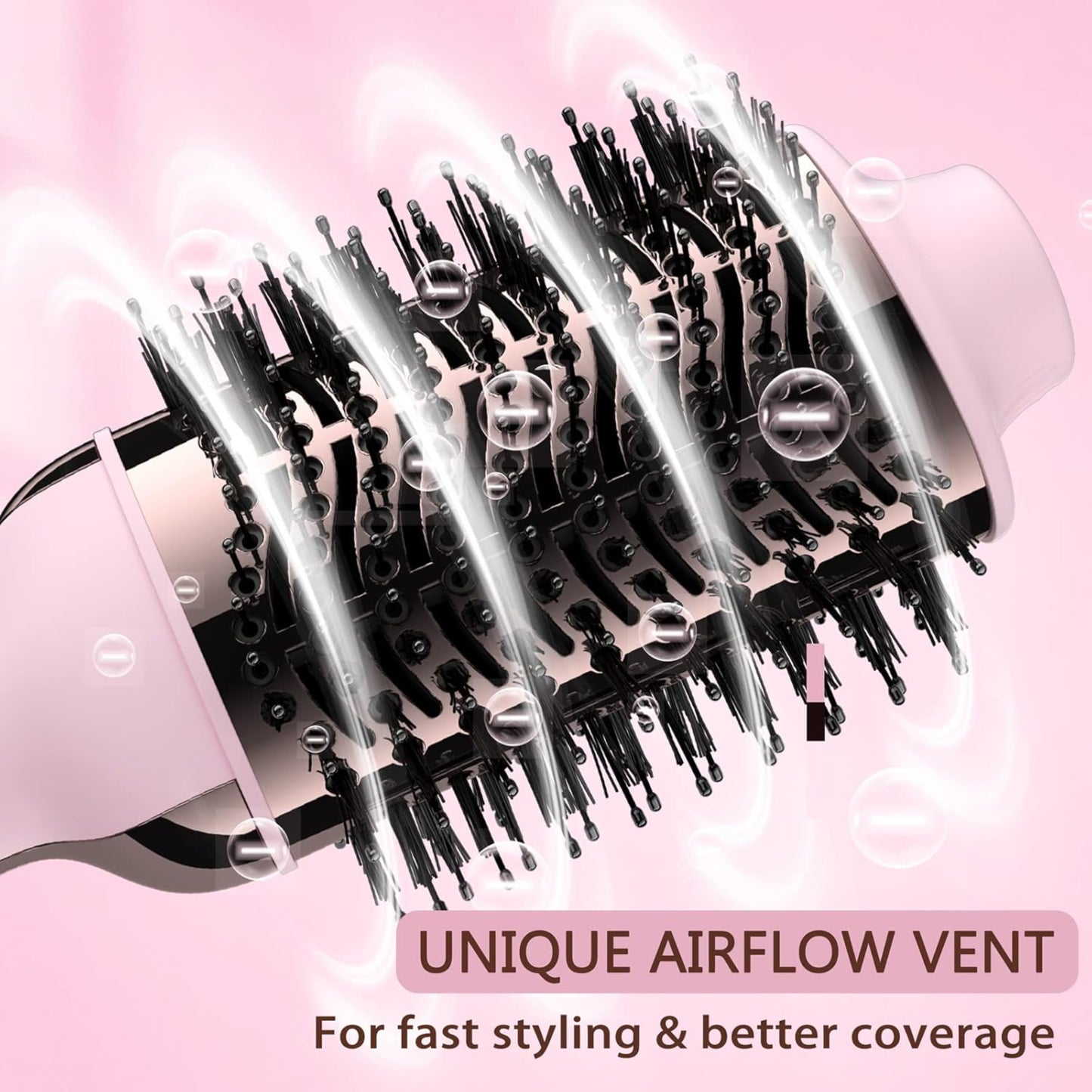Hot Air Brush for Hair Styling with Ceramic Tourmaline Coated,1200 Watts Hair Volumizer Brush With 3 Heat & 2 Speed Settings, Ionic Technology, Overheat Protection, Lightweight Design