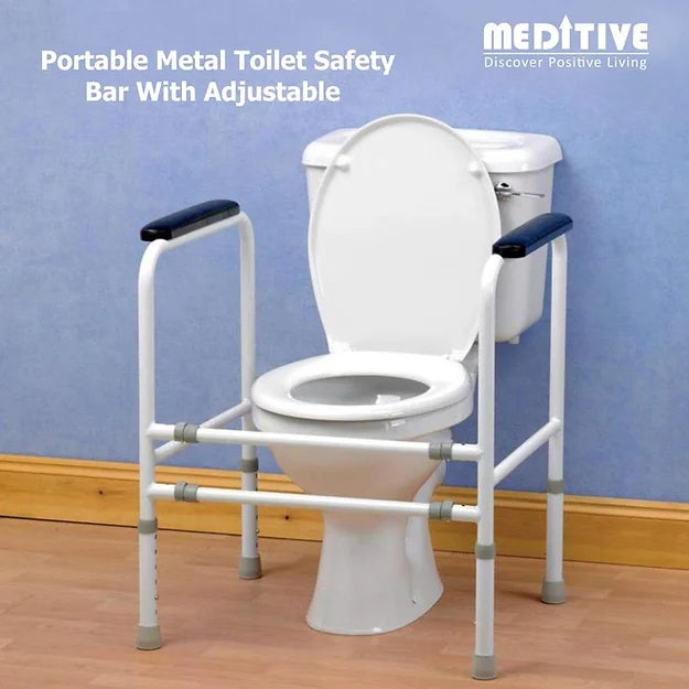 Portable Metal Toilet Safety Bar With Adjustable Width And Height Detachable
