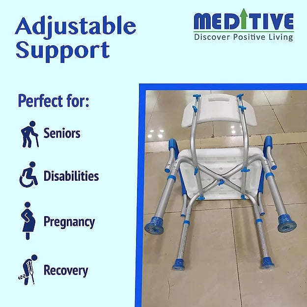 Shower Chair Bath Seat with Padded Armrests and Back, Great for Bathtubs