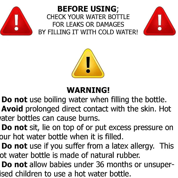 Rubber Hot water bag/Hot water bottle for Body Pain Relief with Woolen Cover