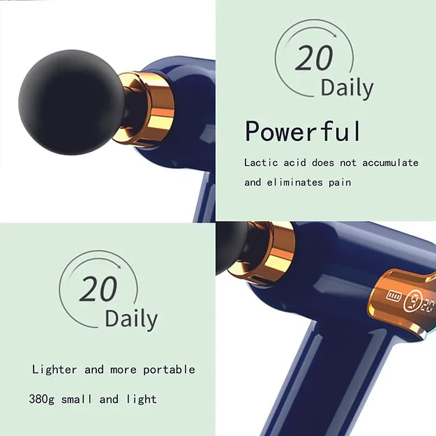 MEDITIVE Cordless Deep Tissue Massage Gun With 8 Attachments, Handheld Massager