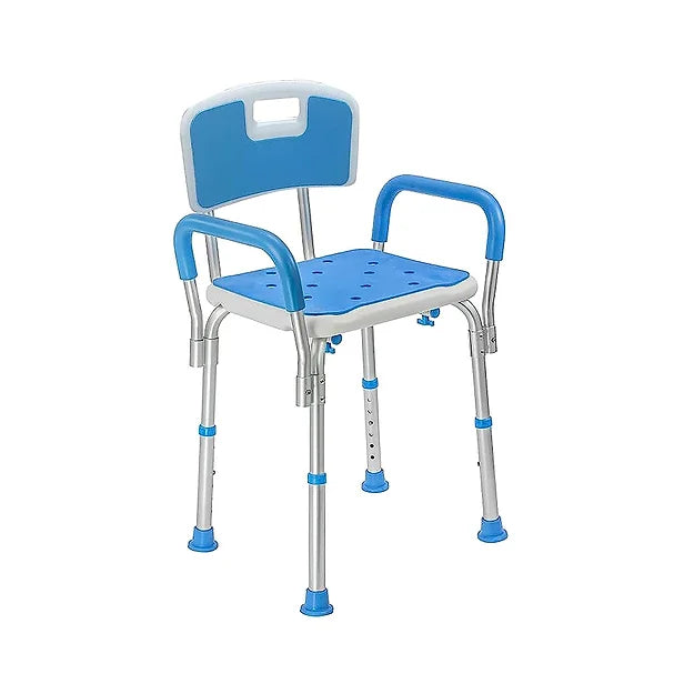 Shower Chair Bath Seat with Padded Armrests and Back, Great for Bathtubs