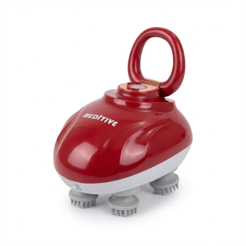 MEDITIVE Electric Scalp Massager | 3-Speed, 4 Detachable Heads | Waterproof Cordless Rechargeable