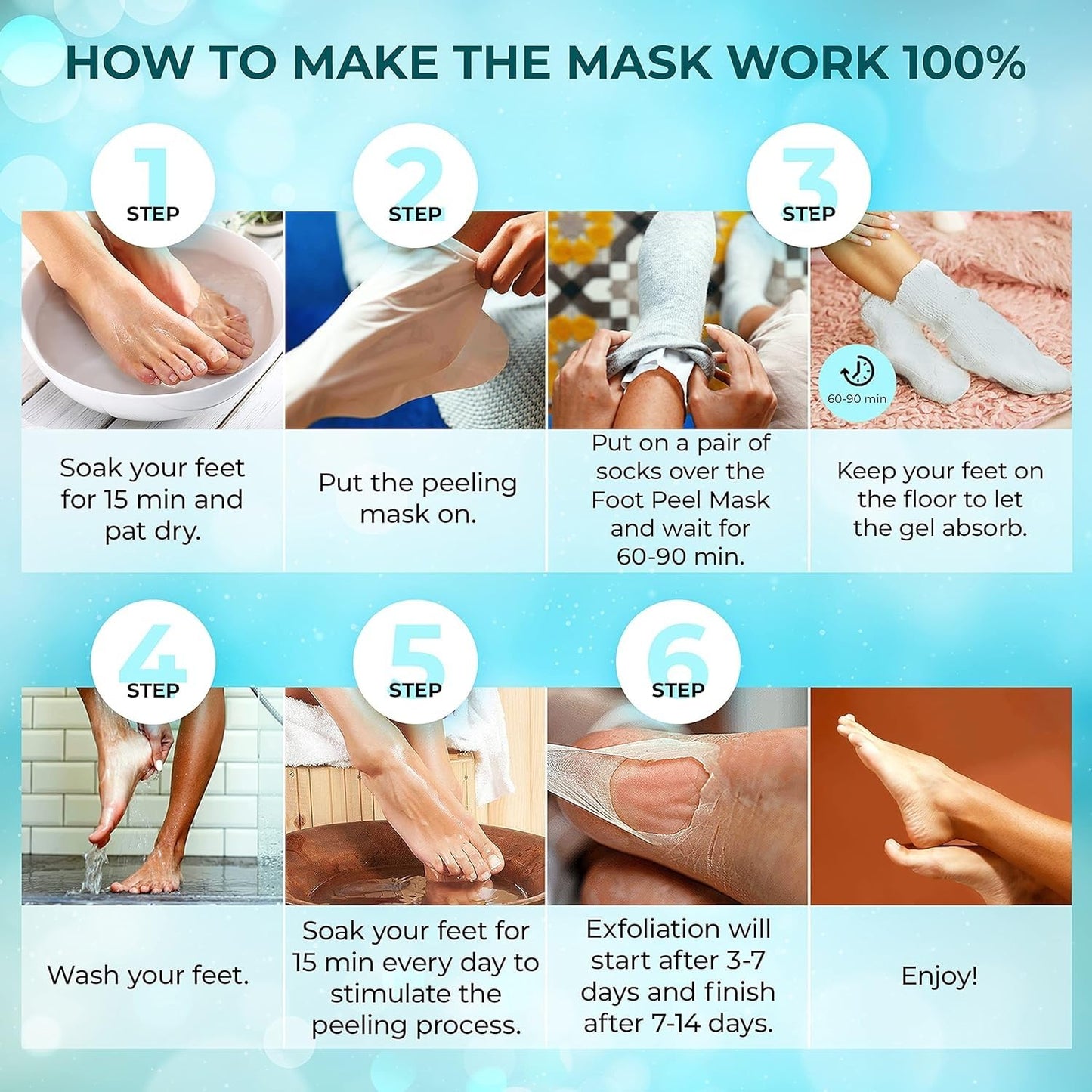 Meditive Exfoliating Foot Mask - Peeling Foot Mask for Dead Skin Removal, Callus & Cracked Heel Repair, Foot Care Treatment, Softens & Smoothens Feet, Foot Spa Mask for Dry, Rough, and Cracked Feet– 2 Pair (ROSE)