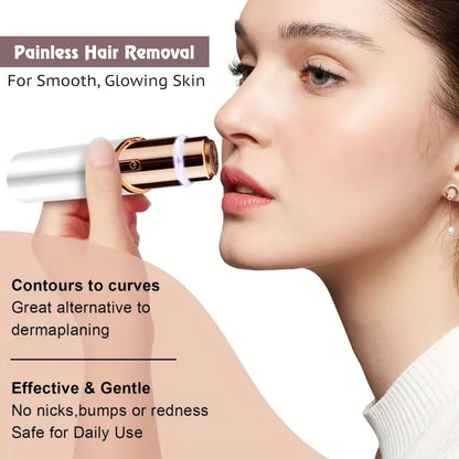 MEDITIVE 2-in-1 Facial Hair Remover & Eyebrow Trimmer | Ring Light | Type-C Rechargeable