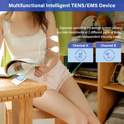 MEDITIVE 24 Modes Tens Unit Rechargeable Pain Relief Electric Pulse Impulse Body Massager Machine