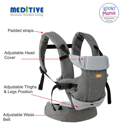 MEDITIVE Baby Carrier - Ergonomic, Convertible, Face-In And Face-Out Front