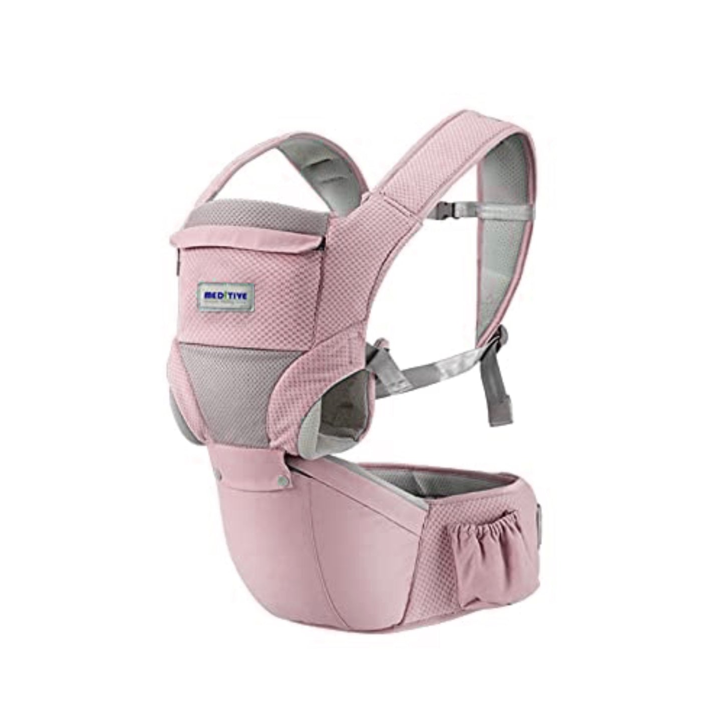 MEDITIVE 3 in 1 Cotton Baby Carrier with Detachable Hip Seat, Ergonomically Made