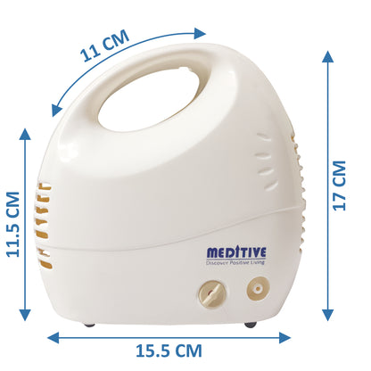 MEDITIVE Respiratory Piston Compressor Nebulizer Inhaler with Handle and All Acc