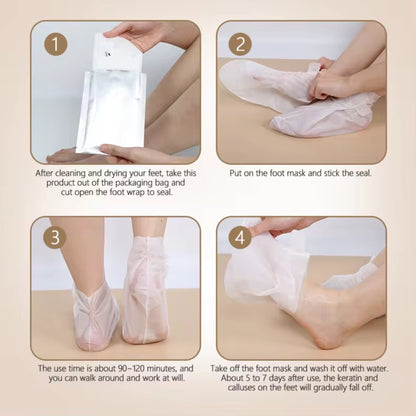 Meditive Exfoliating Foot Mask - Peeling Foot Mask for Dead Skin Removal, Callus & Cracked Heel Repair, Foot Care Treatment, Softens & Smoothens Feet, Foot Spa Mask for Dry, Rough, and Cracked Feet– 2 Pair (ROSE)