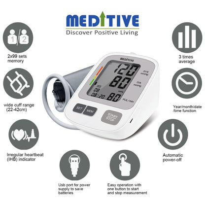 MEDITIVE Fully Automatic Arm-type Digital with Orange Backlight Display Blood