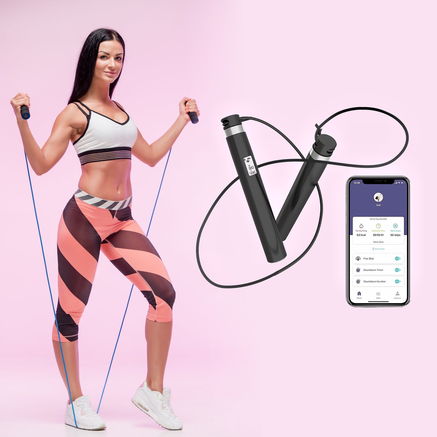 MEDITIVE Smart Jump Rope, Calorie Calculation, Skipping Rope for Sports Fitness