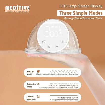 MEDITIVE Wearable Breast Pump Wireless Pump with Comfortable 3 Modes & 9 Levels