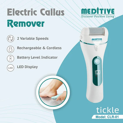 MEDITIVE Callus Remover with 3 Interchangeable Head Rollers, Rechargeable