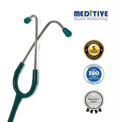 MEDITIVE SS Stainless Steel Acoustic Stethoscope (Green Colour)