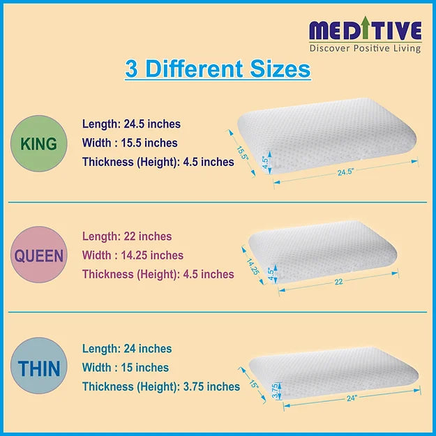 Memory Foam Pillow, King Size (24.5 * 15.5 * 4.5" inches), with Outter Cover