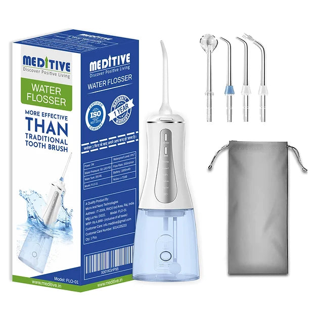 MEDITIVE Water Flosser Cordless for Teeth, Portable Oral Irrigator Flosser