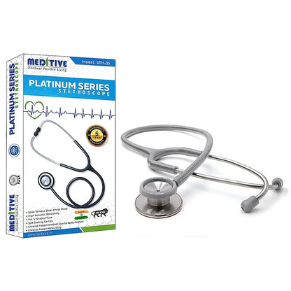 MEDITIVE SS Stainless Steel Acoustic Stethoscope (Grey Colour)