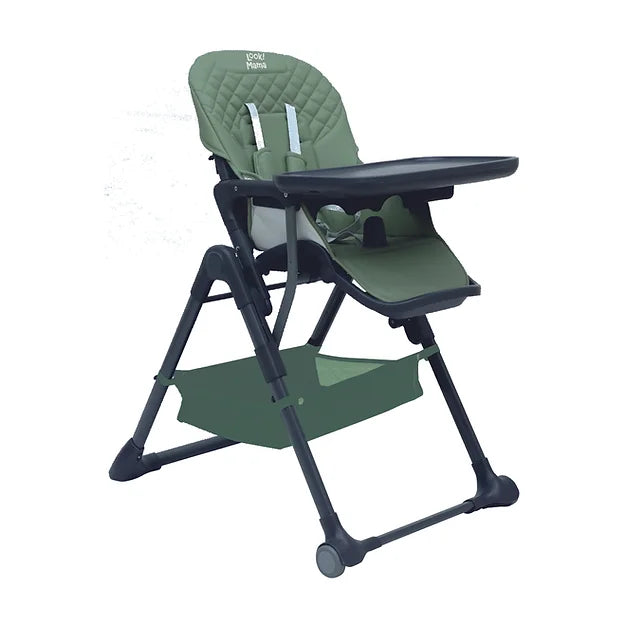 Foldable Portable Baby Dining Chair Adjustable high Chair with Wheel