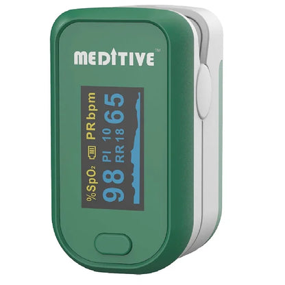 MEDITIVE Fingertip Pulse Oxygen Monitor, Pulse Rate with Respiratory Rate RR and