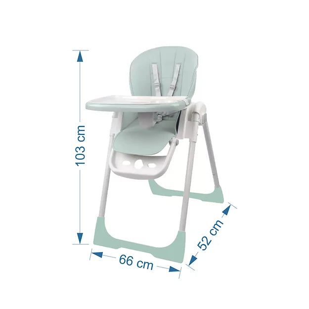 MEDITIVE Foldable Portable Baby Dining Chair Adjustable high Chair with Wheels