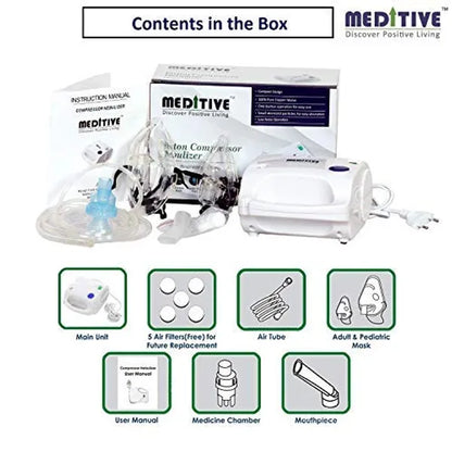 Meditive Handy Respiratory Nebulizer Inhaler, With complete mask kits, mouthpiec