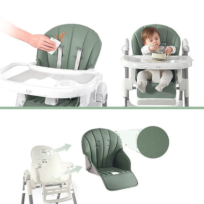 MEDITIVE Foldable Portable Baby Dining Chair Adjustable high Chair with Wheels