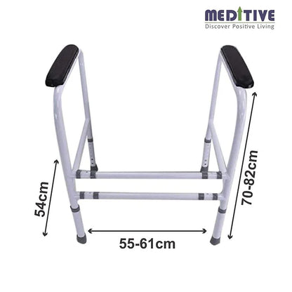 Portable Metal Toilet Safety Bar With Adjustable Width And Height Detachable