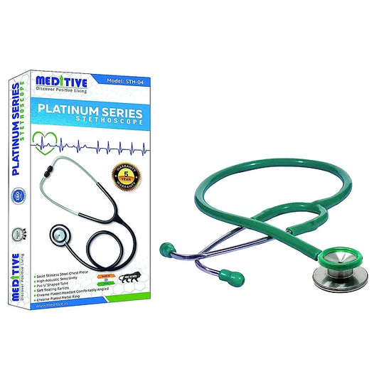 MEDITIVE SS Stainless Steel Acoustic Stethoscope (Green Colour)