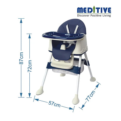 MEDITIVE 4 in1 Baby High Chair Cum Booster Seat, Kids/Children Height Adjustable