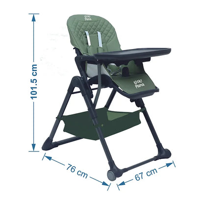 Foldable Portable Baby Dining Chair Adjustable high Chair with Wheel