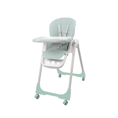 MEDITIVE Foldable Portable Baby Dining Chair Adjustable high Chair with Wheels