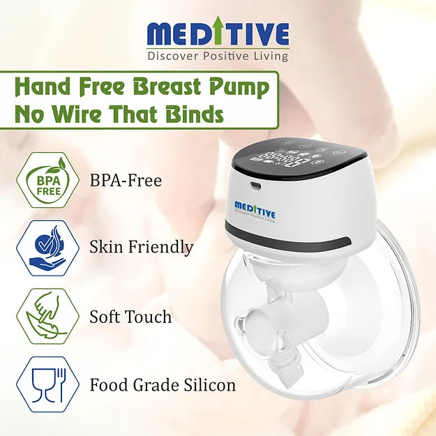 MEDITIVE Breast Pump, Wearable Breast Pump, Electric Hands-Free Breast Pump